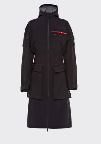 PRADA GORE-TEX PRO Black Long Rain Coat Jacket Size Small 291716