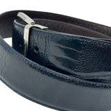 Massimo Sforza RARE Black Crocodile Mens Belt Silver Buckle 40" | 105cm jewelsunderthesea