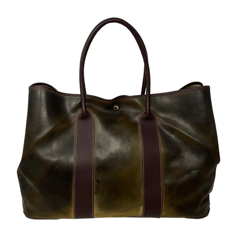 Hermès Vintage XL Brown Leather Weekend Travel Satchel Bag jewelsunderthesea 