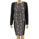 St. John Dark Gray Metallic Crystal Lace Print Knit Jacket Size 4 Jewelsunderthesea