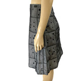Chanel Identification 00A Gray Quilt Puffer Paillette Sequin Skirt Size 42 | 6 jewelsunderthesea