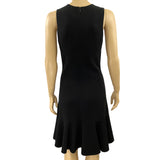 Celine Black Ruffle Hem Sleeveless Sheath Dress Size 8 | 42 Jewelsunderthesea