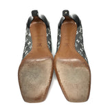 Louis Vuitton Black Canvas Logo Chain Lock Pumps Heels Size 38.5 | 8 Jewelsunderthesea