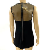 Pamella Roland Plexi Hexagon Leather Trimmed Sleeveless Top Tunic Size 6 jewelsunderthesea