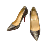 Christian Louboutin Kate 100mm Pumps in Gray Python 38 | 7.5 jewelsunderthesea