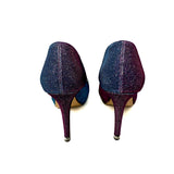Badgley Mischka Iridescent Glitter Sparkle Peep Toe Platform Pumps 9M jewelsunderthesea