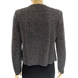 St. John Dark Gray Metallic Crystal Lace Print Knit Jacket Size 4 Jewelsunderthesea