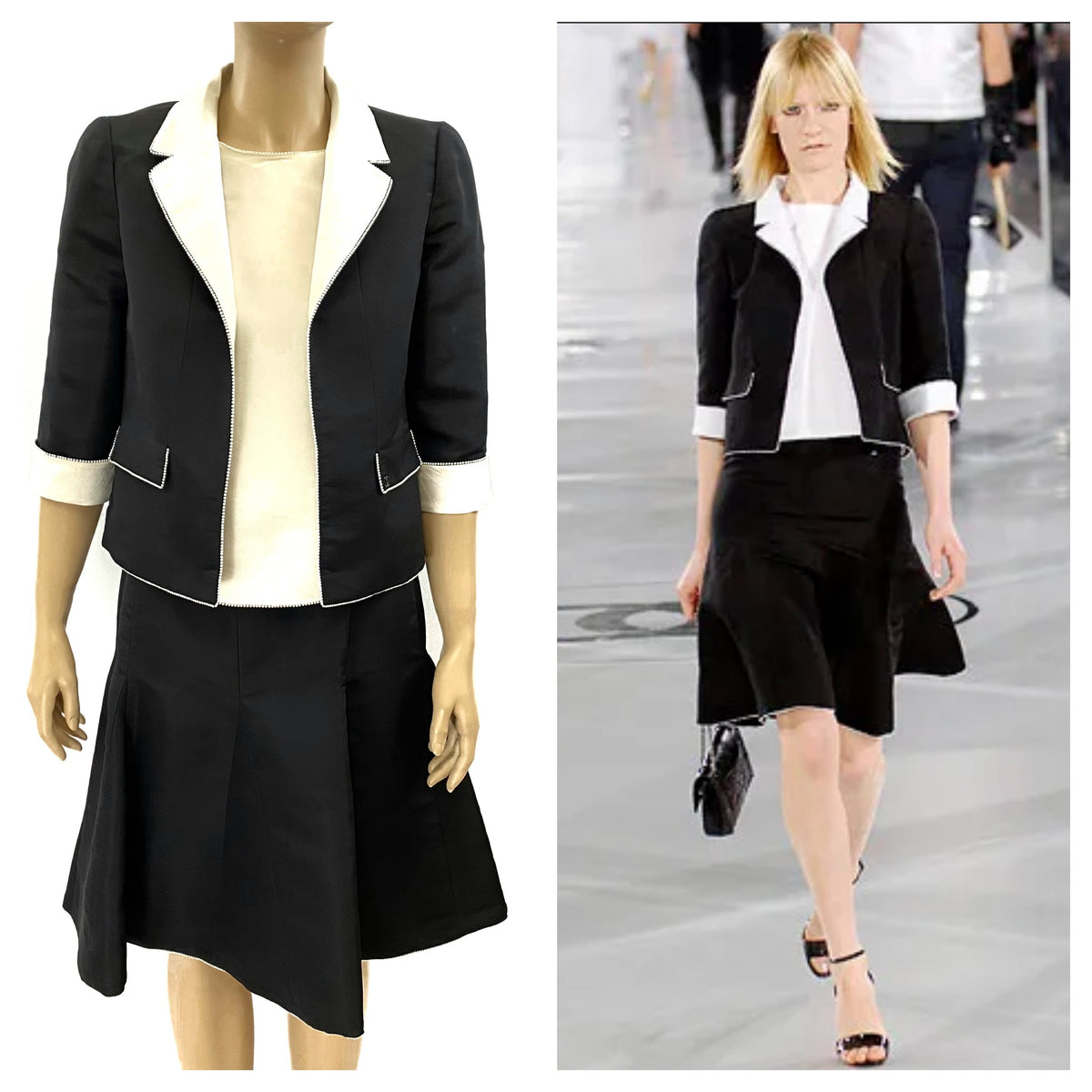 Louis Vuitton - New 2PC Black Blazer & Dress Pants with Satin Trim