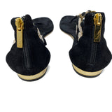 Caovilla Black Gold Crystal Braid Gladiator Flats Size 38 | 7.5 jewelsunderthesea