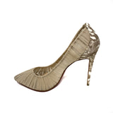 Christian Louboutin Pigalle Follies 100 Pumps Natural Draperia Tulle 38 | 7.5 jewelsunderthesea