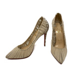 Christian Louboutin Pigalle Follies 100 Pumps Natural Draperia Tulle 38 | 7.5 jewelsunderthesea