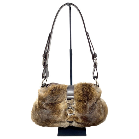 Dolce & Gabbana Fur Leather Satchel Shoulder Bag jewelsunderthesea 