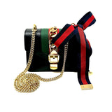 Gucci Mini Sylvie Black with Gold Chain 431666 jewelsunderthesea 