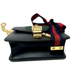 Gucci Mini Sylvie Black with Gold Chain 431666 jewelsunderthesea 