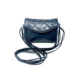 CHANEL Navy Vintage Quilted Flap Bag Multi Strand Shoulder Strap 70's jewelsunderthesea 