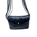 CHANEL Navy Vintage Quilted Flap Bag Multi Strand Shoulder Strap 70's jewelsunderthesea 