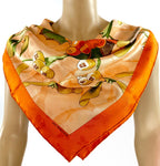 Hermès Twill Holly Scarf Neige D'Antan Détail in Oranges 35" jewelsunderthesea 