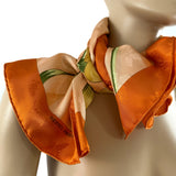 Hermès Twill Holly Scarf Neige D'Antan Détail in Oranges 35" jewelsunderthesea 