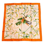 Hermès Twill Holly Scarf Neige D'Antan Détail in Oranges 35" jewelsunderthesea 