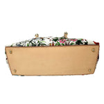 GUCCI White Floral Satchel Bag Bamboo Handles jewelsunderthesea 