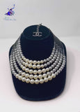 CHANEL Fall Winter 2015 4 Strand Black Gray Silver Pearl CC Necklace jewelsunderthesea 