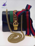 Gucci Mini Sylvie Black with Gold Chain 431666 jewelsunderthesea 