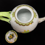 Herend Queen Victoria Green Tea Pot Butterfly Finial 4" Tall 12oz Jewelsunderthesea 