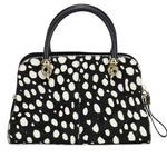 Tod's Sella Bauletto Black White Dalmatian Print Bowler Bag Jewelsunderthesea 