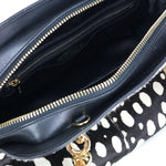 Tod's Sella Bauletto Black White Dalmatian Print Bowler Bag Jewelsunderthesea 