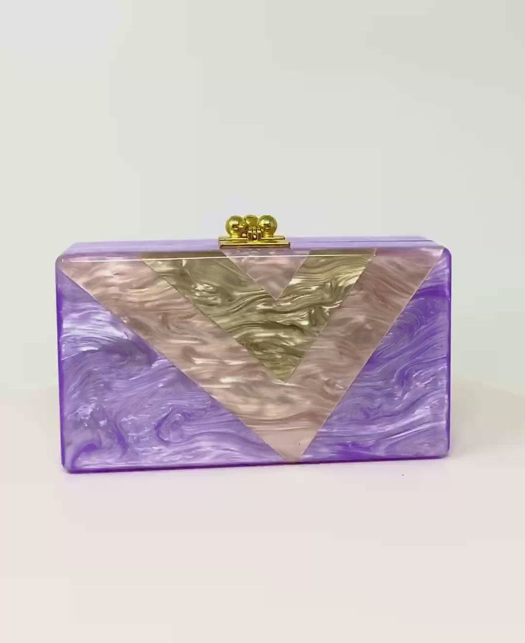 Edie Parker Acrylic Jean Vee Clutch in Lavender Multi jewelsunderthesea 