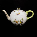 Herend Rothschild Bird Small Tea Pot Butterfly Finial 4" Tall Jewelsunderthesea 
