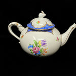 Herend Printemps Blue Teapot with Bunny Finial 7" Tall Jewelsunderthesea 