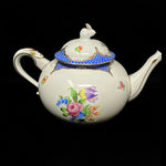 Herend Printemps Blue Teapot with Bunny Finial 7" Tall Jewelsunderthesea 