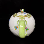 Herend Queen Victoria Green Tea Pot Butterfly Finial 4" Tall 12oz Jewelsunderthesea 