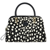 Tod's Sella Bauletto Black White Dalmatian Print Bowler Bag Jewelsunderthesea 