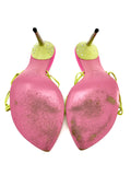 Emilio Pucci Pink Yellow Heels Medallion Crystal Embellished Bottoms - Jewelsunderthesea