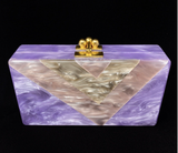 Edie Parker Acrylic Jean Vee Clutch in Lavender Multi jewelsunderthesea 