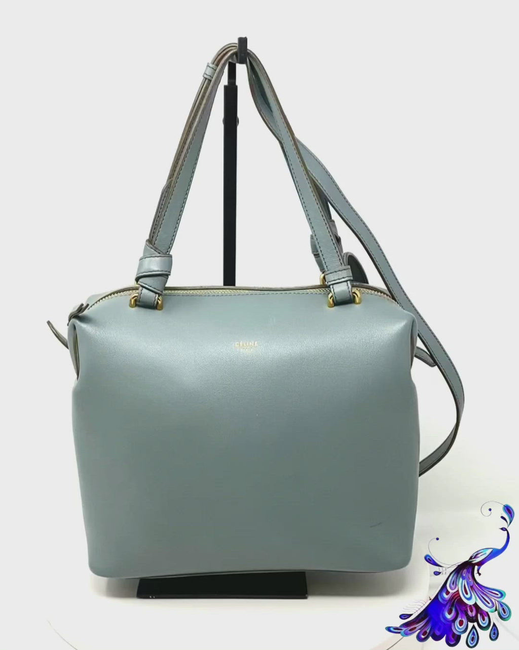 Celine Soft Cube Bag in Grey Calfskin Crossbody