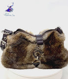 Dolce & Gabbana Fur Leather Satchel Shoulder Bag jewelsunderthesea 