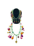 Carlo Zini Milano Crystal Cascading Multi Colored Long Necklace-Jewelsunderthesea 