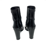 CHANEL 14B G30160 Black Patent Leather Pearl Short Boots 39 | 8.5 jewelsunderthesea 