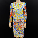 Emilio Pucci 2PC Star Print Silk Skirt 44|10 Long Sleeve Top 42|8 Jewelsunderthesea 