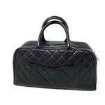 CHANEL Black Boston Top Handle Bag in Quilted Caviar jewelsunderthesea 