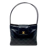 Chanel Black Quilted Classic Squared Medium Shoulder Bag 99P Jewelsunderthesea 