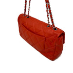 CHANEL Red Silver Soft Lambskin Leather Ultimate Stitch Quilt XL Flap Bag jewelsunderthesea 