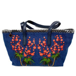 Stella McCartney Falabella Desert Embroidered Flowers Denim Tote Bag jewelsunderthesea 