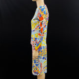 Emilio Pucci 2PC Star Print Silk Skirt 44|10 Long Sleeve Top 42|8 Jewelsunderthesea 