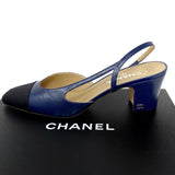 CHANEL Slingbacks Blush & Black Goatskin G28963 Size 42