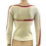 Chanel Gold Ivory Multi-Colored Cashmere Pullover Sweater Back- Jewelsunderthesea