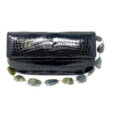 Darby Scott Handbag in Black Crocodile and Labradorite jewelsunderthesea 